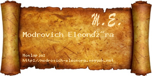 Modrovich Eleonóra névjegykártya